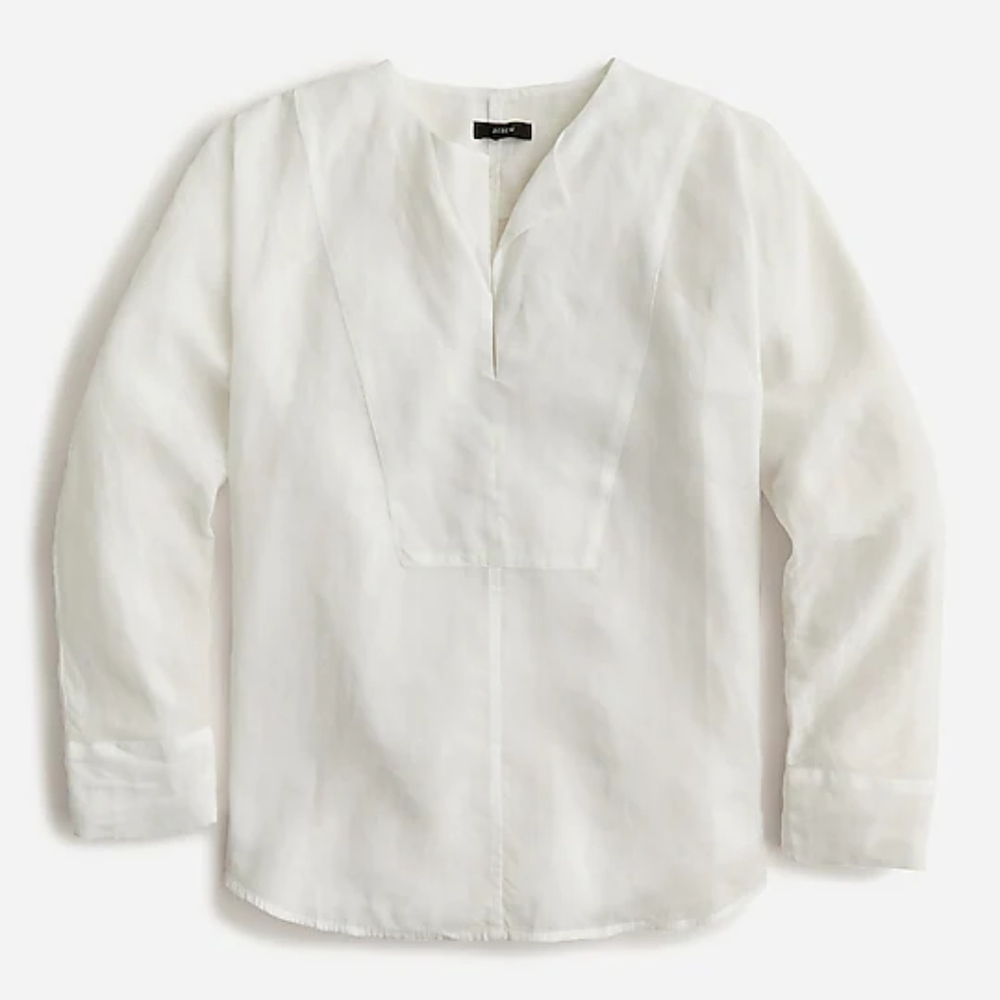 J. Crew Long-sleeve ramie tunic top, size Small